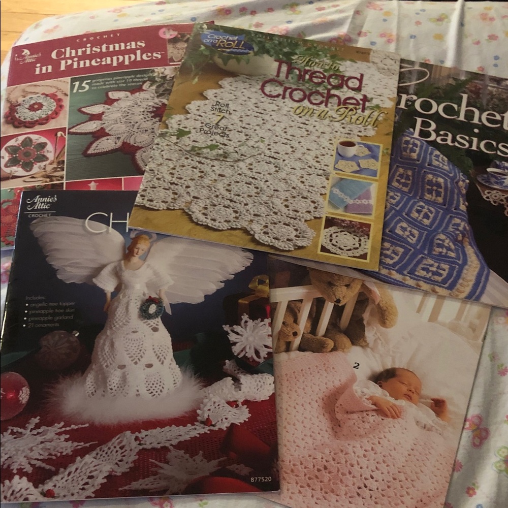 Crochet Pattern Booklets 5 holidays, baby blankets, doilies and ornaments etc.